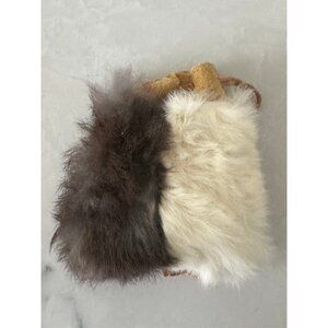 Native American medicine Fur & Suede Leather Pouch with Strap